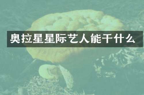 奥拉星星际艺人能干什么
