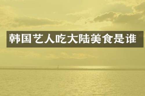 韩国艺人吃大陆美食是谁