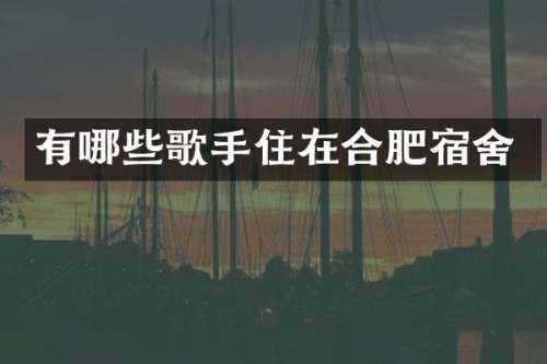 有哪些歌手住在合肥宿舍
