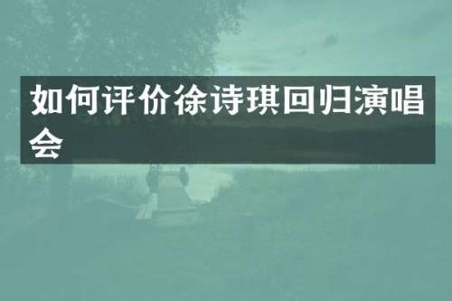 如何评价徐诗琪回归演唱会