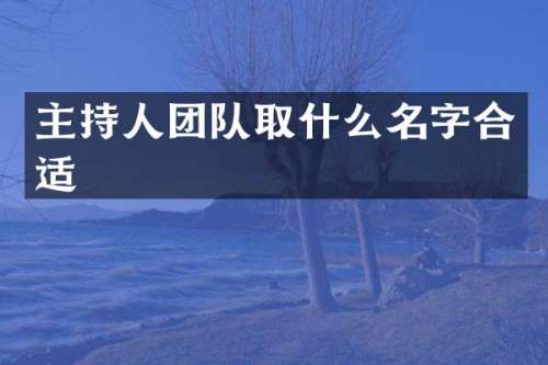 主持人团队取什么名字合适