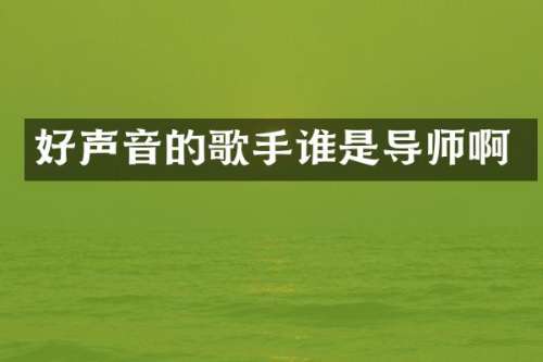 好声音的歌手谁是导师啊