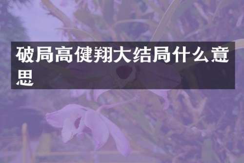 破局高健翔大结局什么意思