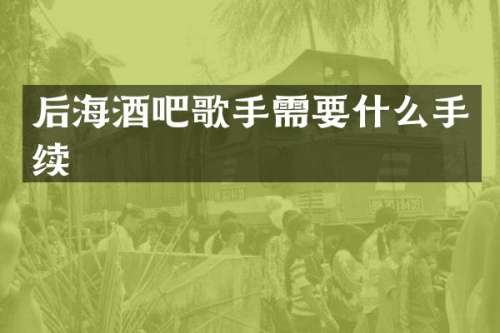 后海酒吧歌手需要什么手续