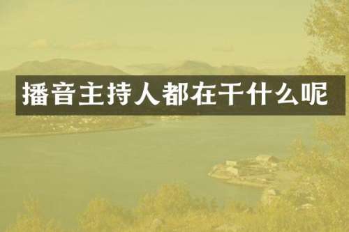 播音主持人都在干什么呢