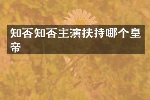 知否知否主演扶持哪个皇帝