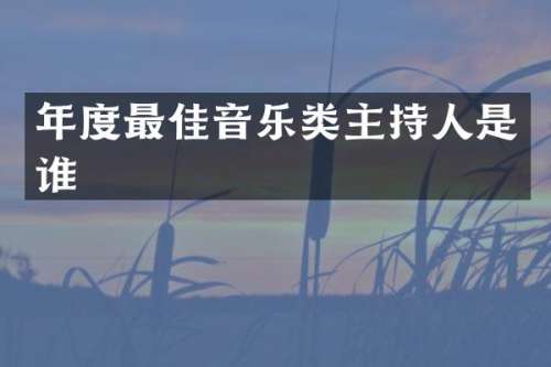 年度最佳音乐类主持人是谁