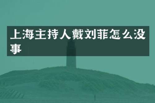上海主持人戴刘菲怎么没事