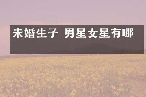 未婚生子 男星女星有哪些