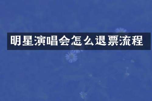 明星演唱会怎么退票流程