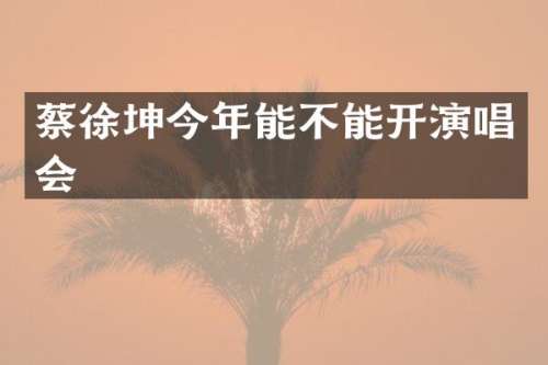 蔡徐坤今年能不能开演唱会