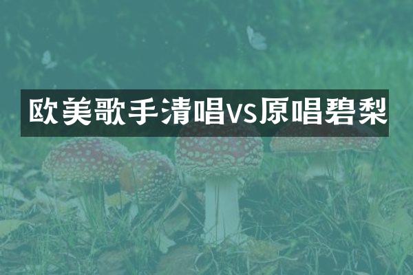 欧美歌手清唱vs原唱碧梨