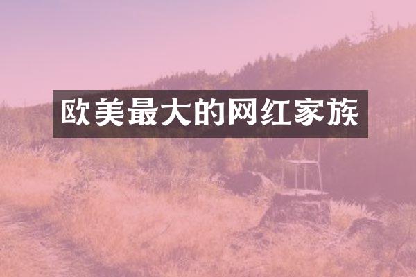 欧美最大的网红家族