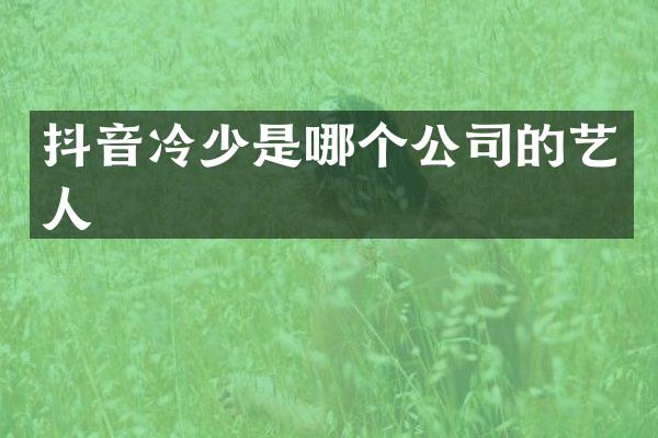 抖音冷少是哪个公司的艺人