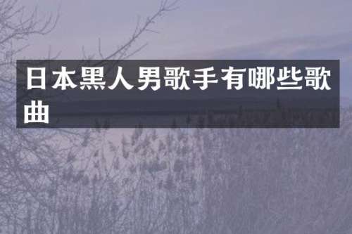 日本黑人男歌手有哪些歌曲