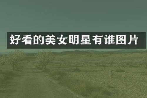 好看的明星有谁图片