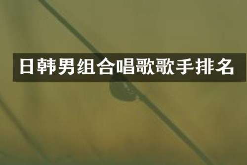 日韩男组合唱歌歌手排名