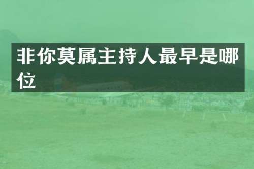 非你莫属主持人最早是哪位