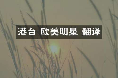 港台 欧美明星 翻译