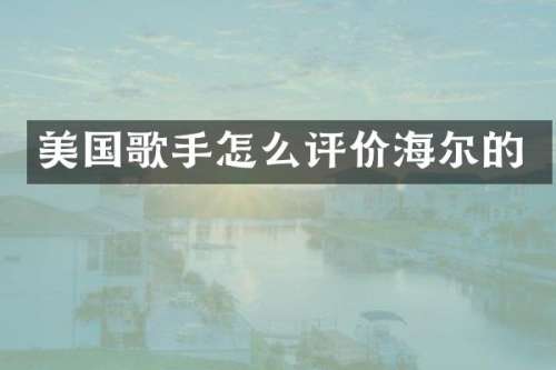 美国歌手怎么评价海尔的