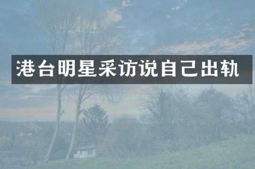 港台明星采访说自己出轨