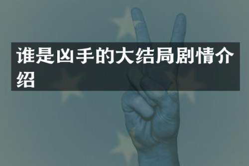 谁是凶手的大结局剧情介绍