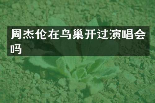 周杰伦在鸟巢开过演唱会吗