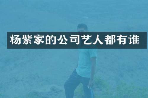杨紫家的公司艺人都有谁