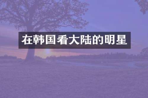 在韩国看大陆的明星