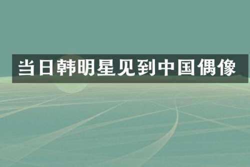 当日韩明星见到中国偶像