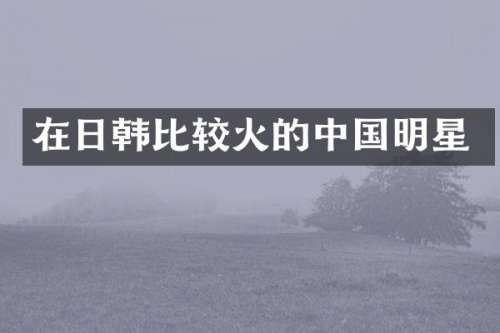 在日韩比较火的中国明星