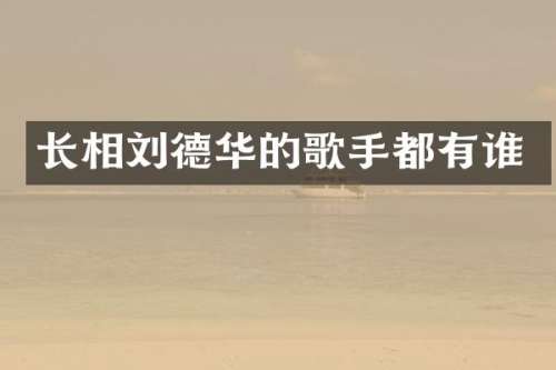 长相刘德华的歌手都有谁