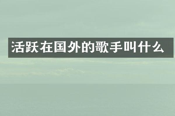 活跃在国外的歌手叫什么