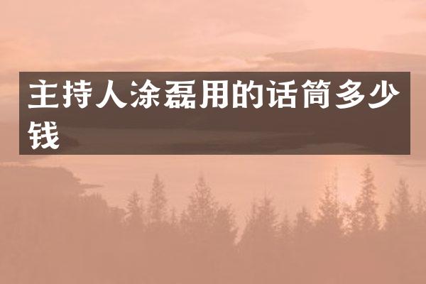 主持人涂磊用的话筒多少钱
