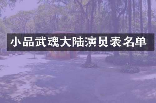 小品武魂大陆演员表名单