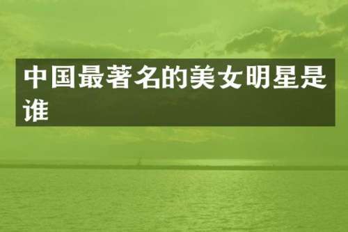 中国最著名的明星是谁
