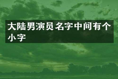 大陆男演员名字中间有个小字