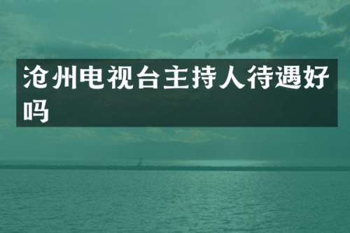 沧州电视台主持人待遇好吗