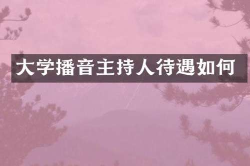大学播音主持人待遇如何