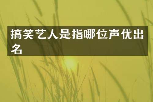 搞笑艺人是指哪位声优出名