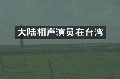 大陆相声演员在台湾
