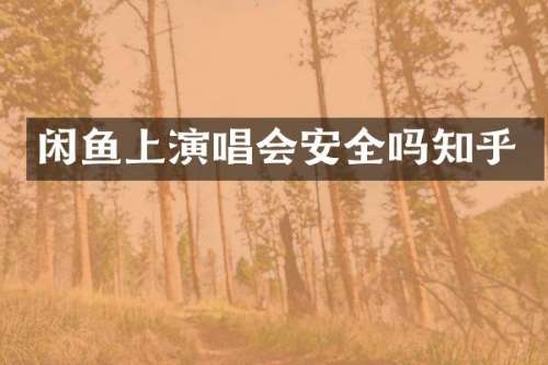 闲鱼上演唱会安全吗知乎