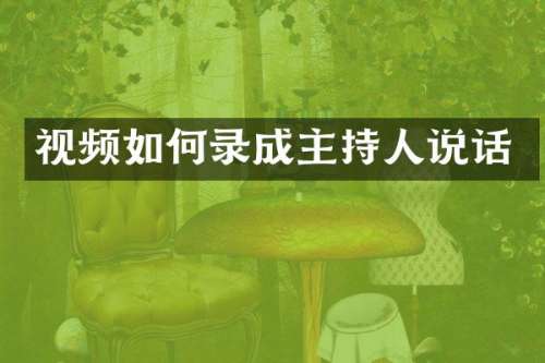 视频如何录成主持人说话