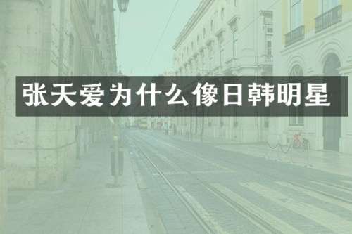 张天爱为什么像日韩明星