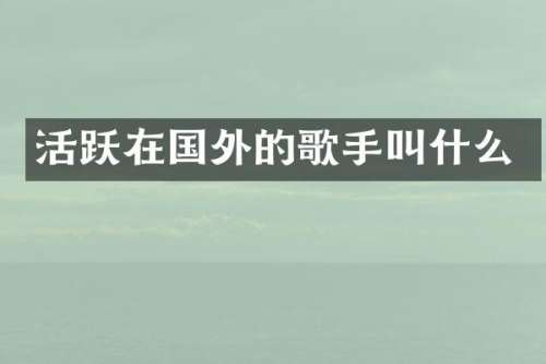 活跃在国外的歌手叫什么