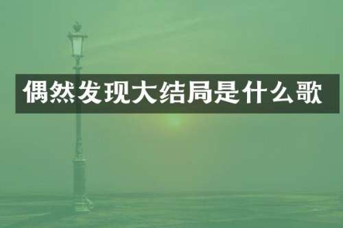 偶然发现大结局是什么歌