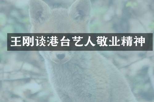 谈港台艺人敬业精神