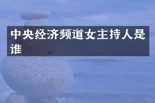 中央经济频道女主持人是谁