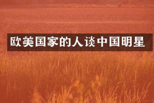 欧美国家的人谈中国明星