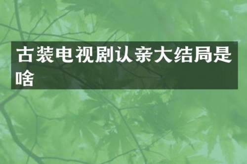 古装电视剧认亲大结局是啥